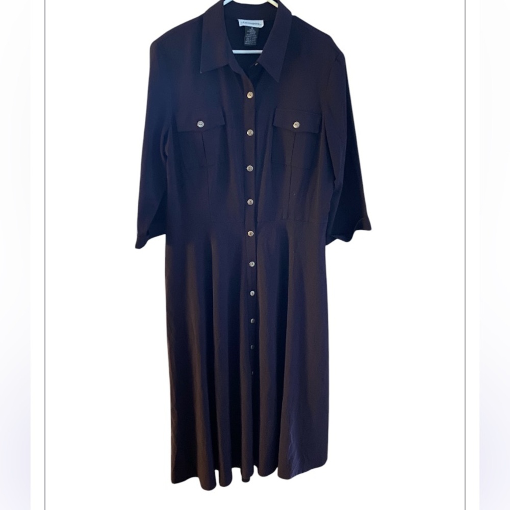 K & Company midi length button‎ down dress.  Size 18.